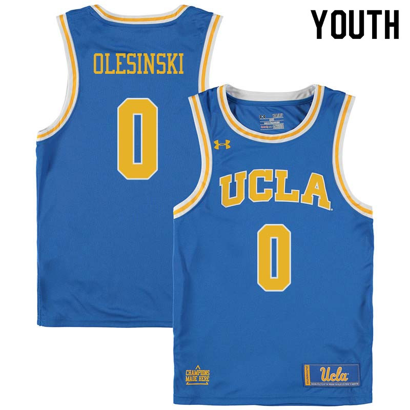 Youth #0 Alex Olesinski UCLA Bruins College Basketball Jerseys Sale-Blue - Click Image to Close